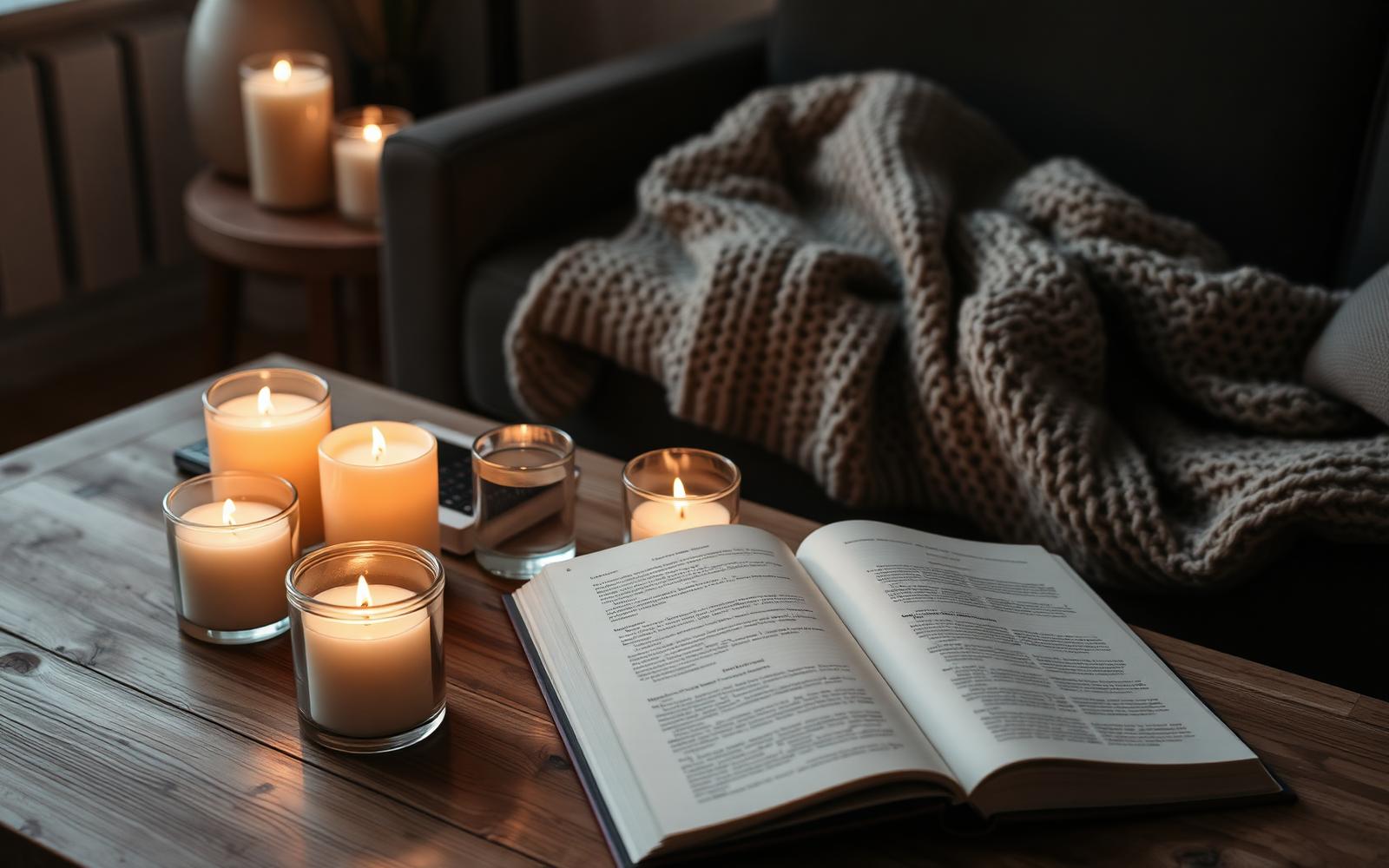 Cozy candles glowing