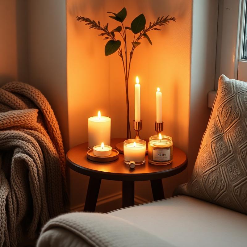Cozy room with candles